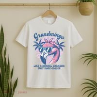 Vintage Grandmingo Flamingo Grandma Summer Vacation Women T-Shirt thumb 2