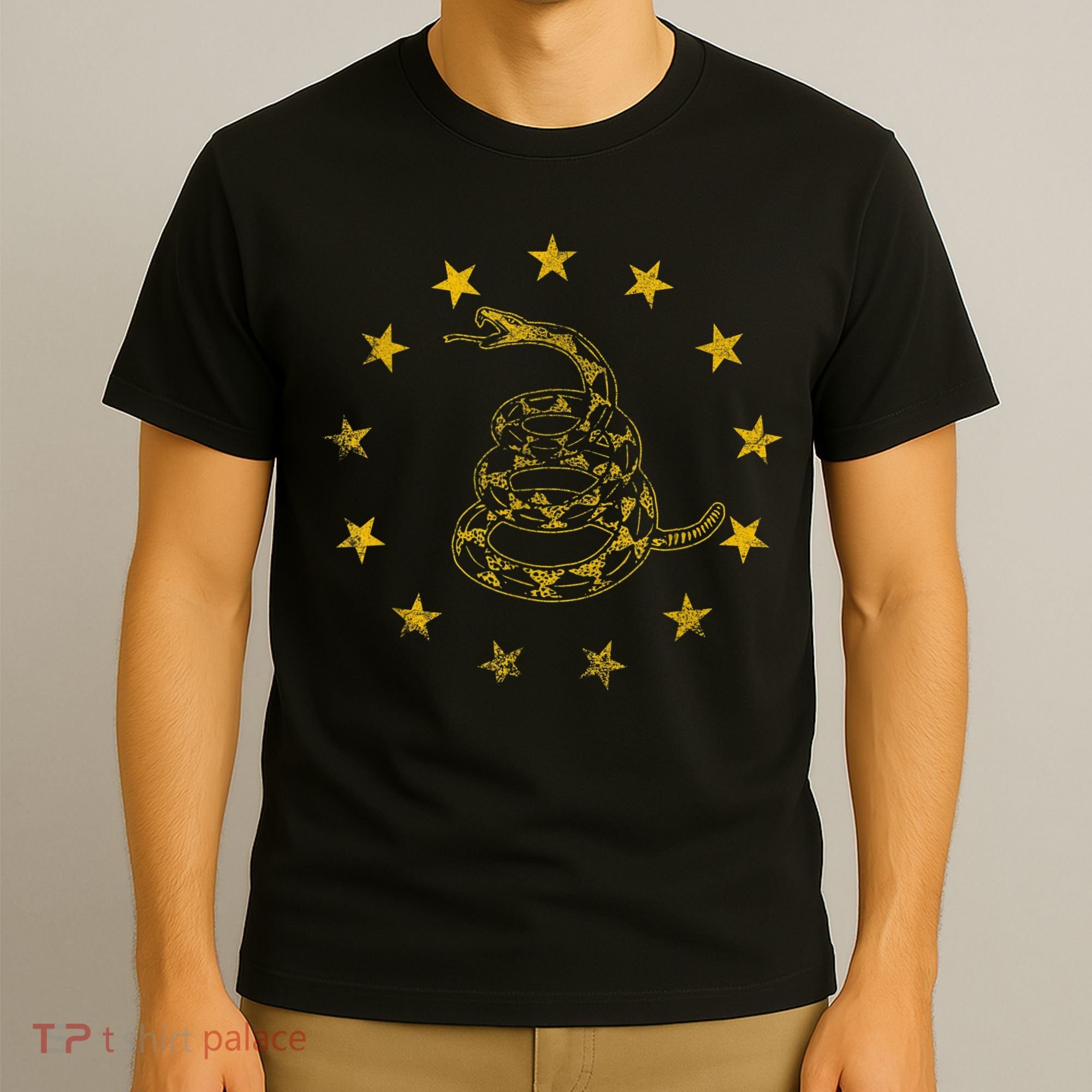 Vintage Gadsden Flag Snake Betsy Ross Flag 13 Stars T-Shirt