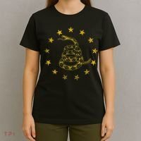 Vintage Gadsden Flag Snake Betsy Ross Flag 13 Stars T-Shirt thumb 4