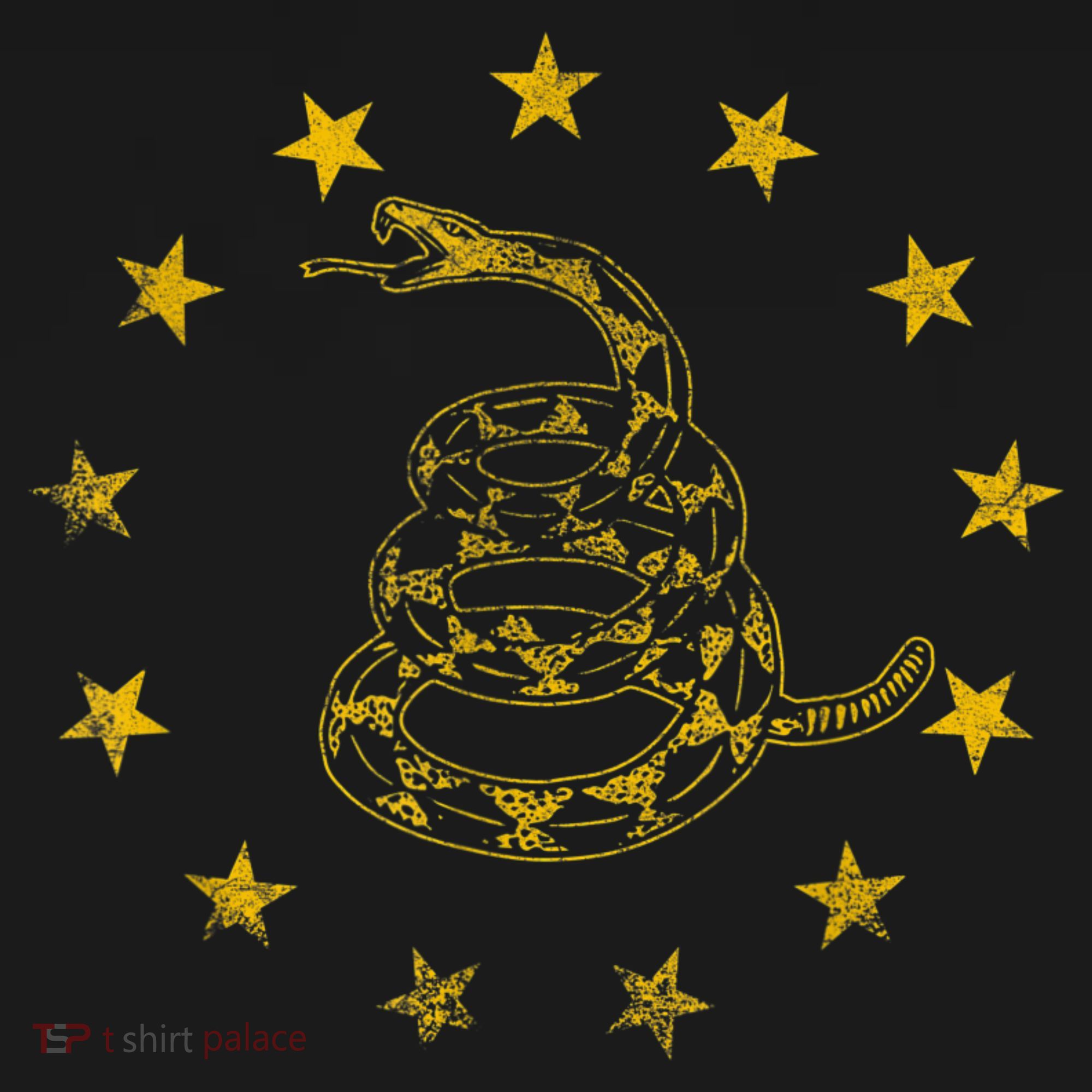 Vintage Gadsden Flag Snake Betsy Ross Flag 13 Stars T-Shirt