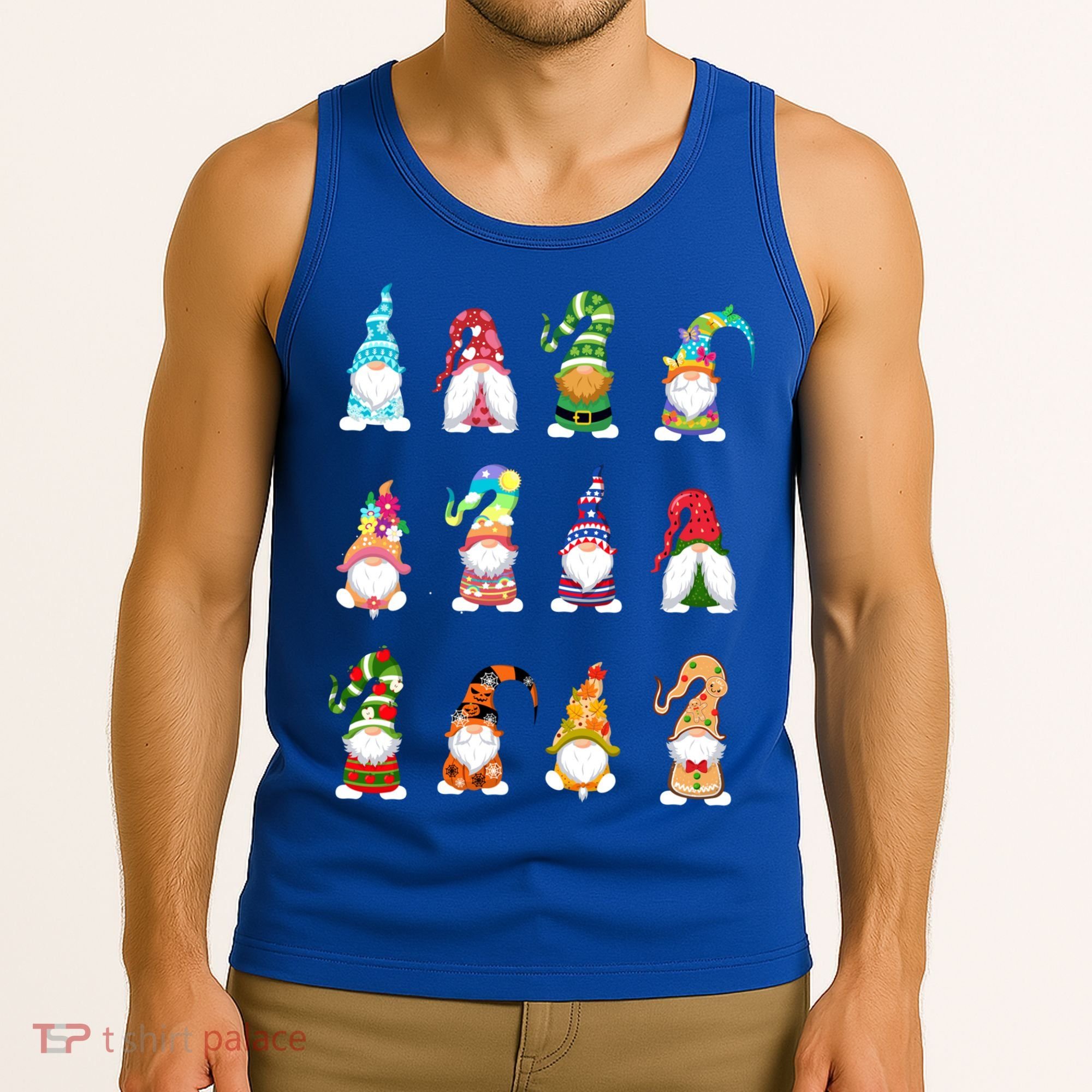 Valentine's Gnome Gift St Patrick's Gnomies Easter Gift Spring Gnomes Gift Tank Top
