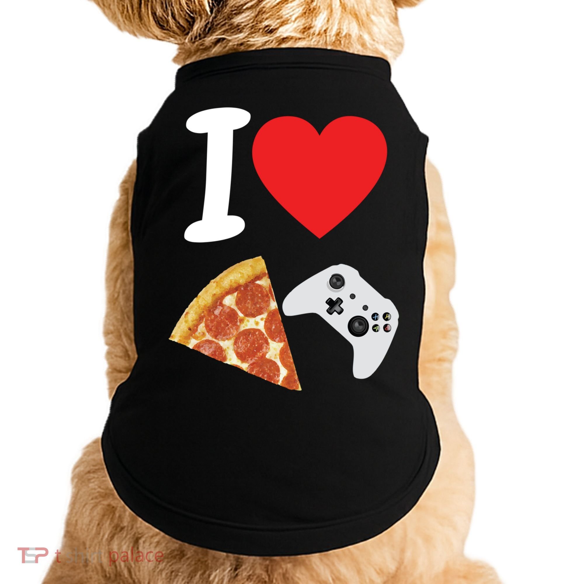 Video Games Gamer Love Pizza Cheese Boys Slice Controller Cute Gift Doggie Tank