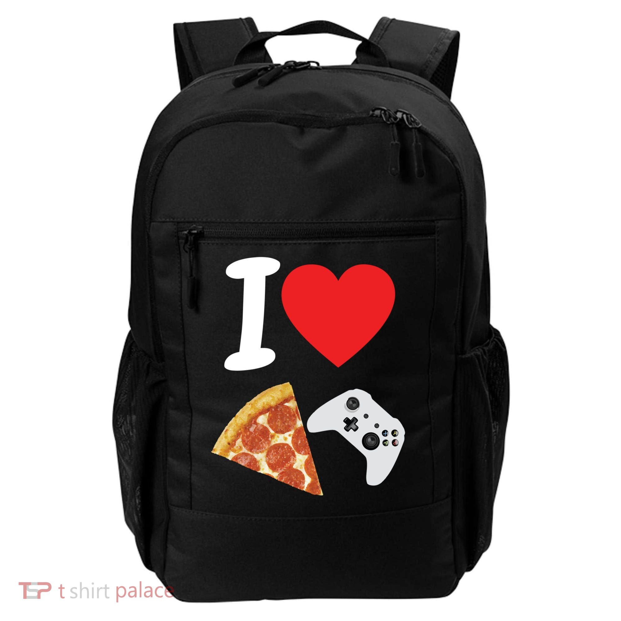 Video Games Gamer Love Pizza Cheese Boys Slice Controller Cute Gift Backpack