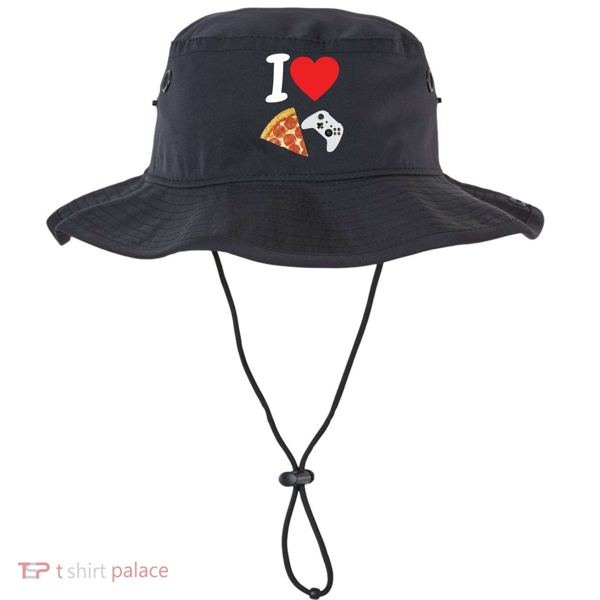 Video Games Gamer Love Pizza Cheese Boys Slice Controller Cute Gift Bucket Hat