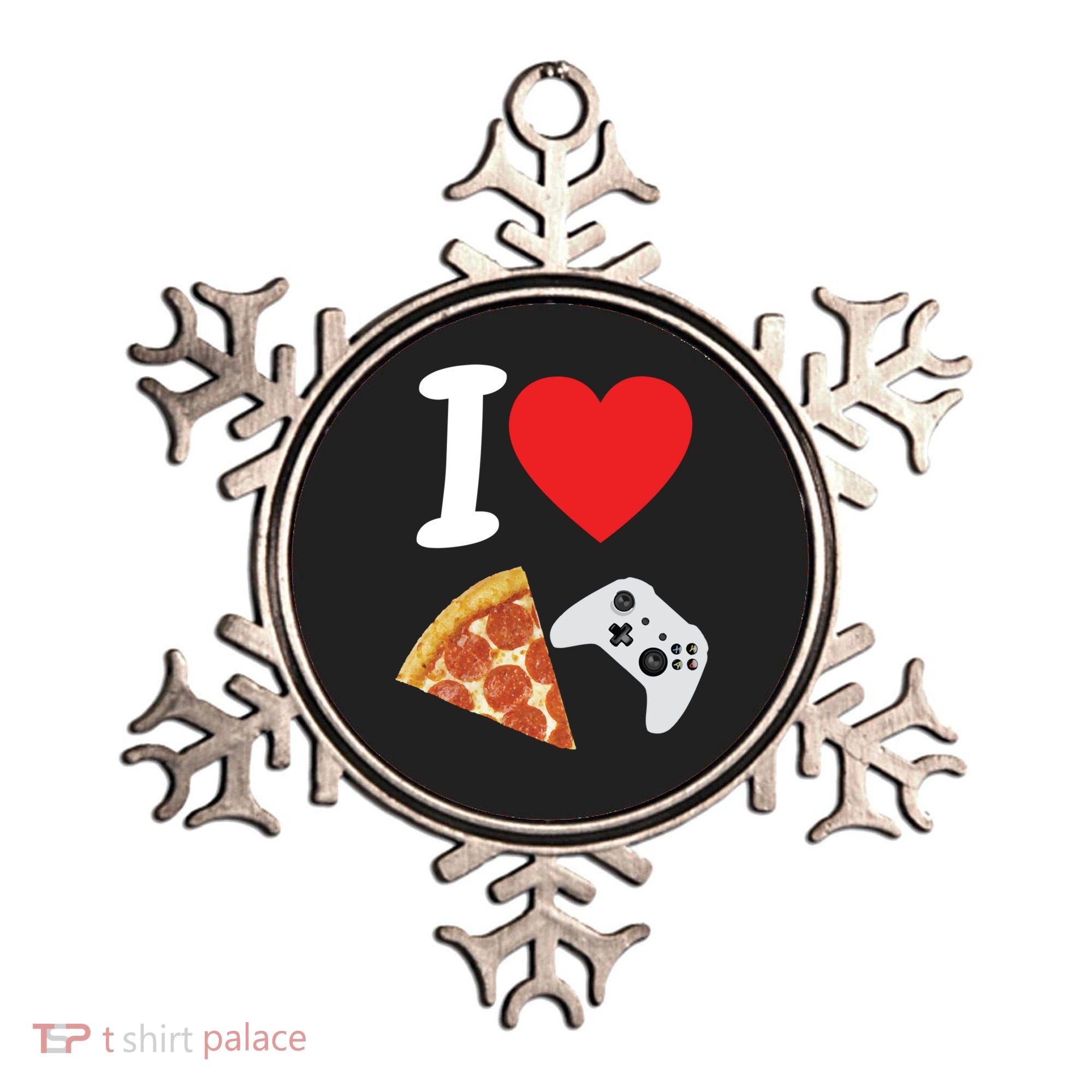 Video Games Gamer Love Pizza Cheese Boys Slice Controller Cute Gift Ornament