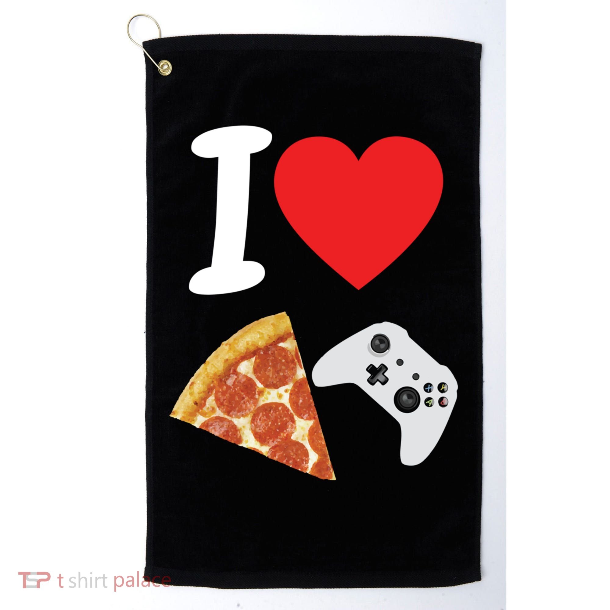 Video Games Gamer Love Pizza Cheese Boys Slice Controller Cute Gift Golf Towel