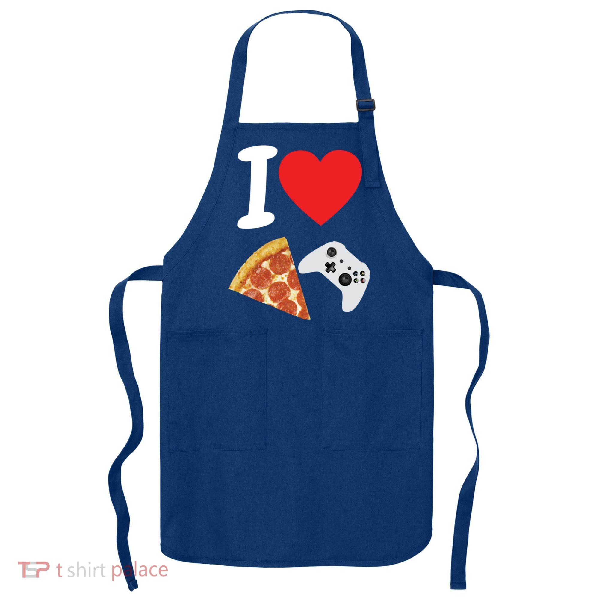 Video Games Gamer Love Pizza Cheese Boys Slice Controller Cute Gift Apron