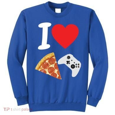 Video Games Gamer Love Pizza Cheese Boys Slice Controller Cute Gift Sweatshirt