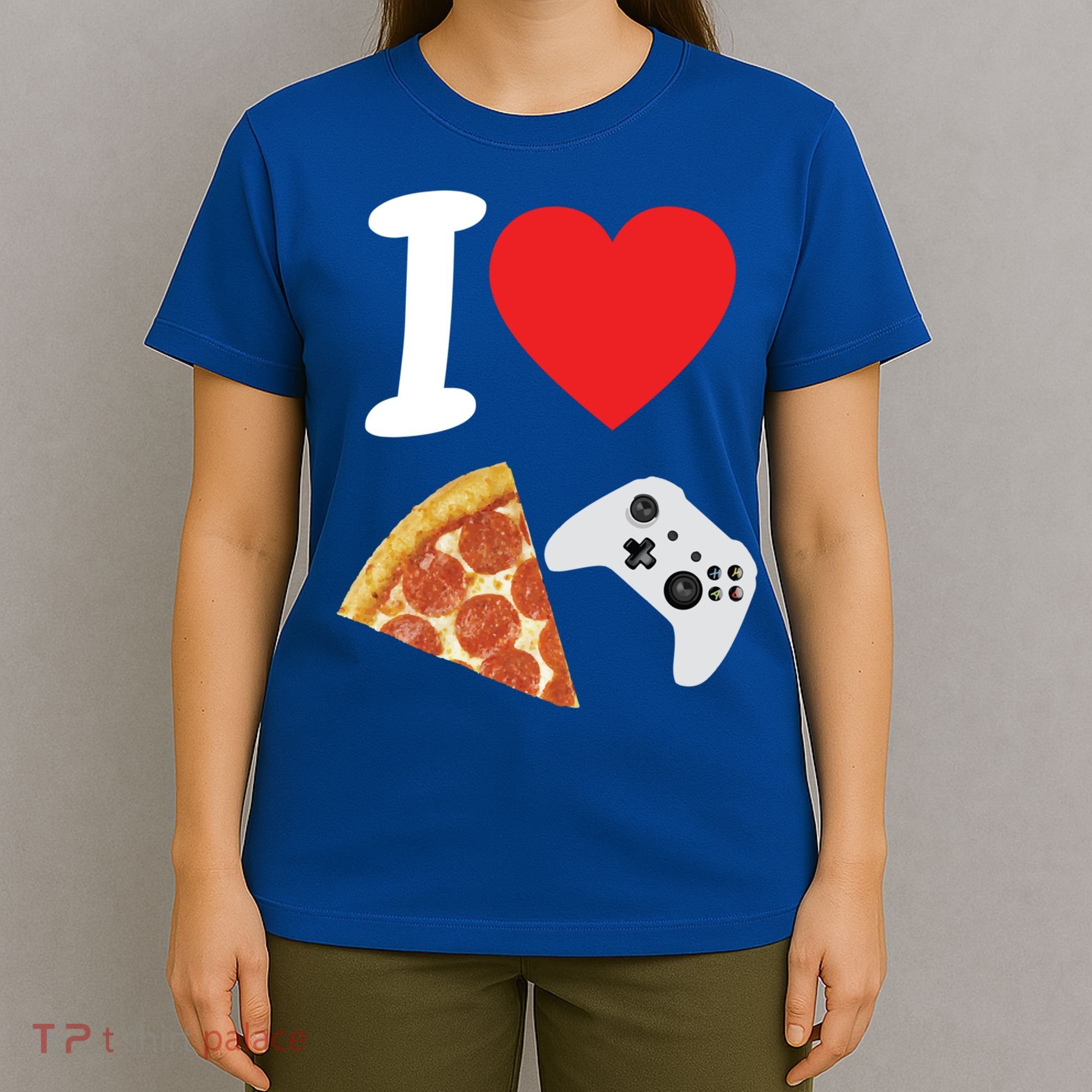Video Games Gamer Love Pizza Cheese Boys Slice Controller Cute Gift T-Shirt