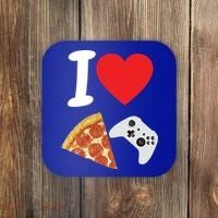 Video Games Gamer Love Pizza Cheese Boys Slice Controller Cute Gift Coaster thumb 0