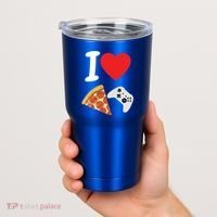 Video Games Gamer Love Pizza Cheese Boys Slice Controller Cute Gift Tumbler thumb 2