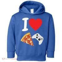 Video Games Gamer Love Pizza Cheese Boys Slice Controller Cute Gift Toddler Hoodie thumb 0