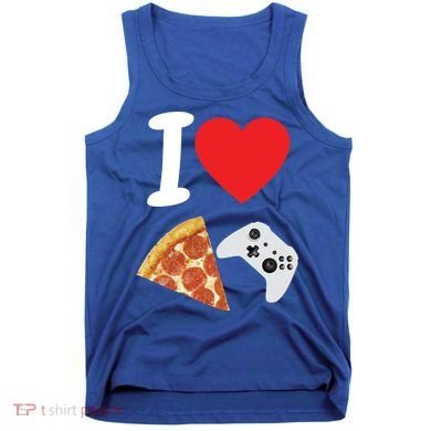 Video Games Gamer Love Pizza Cheese Boys Slice Controller Cute Gift Tank Top