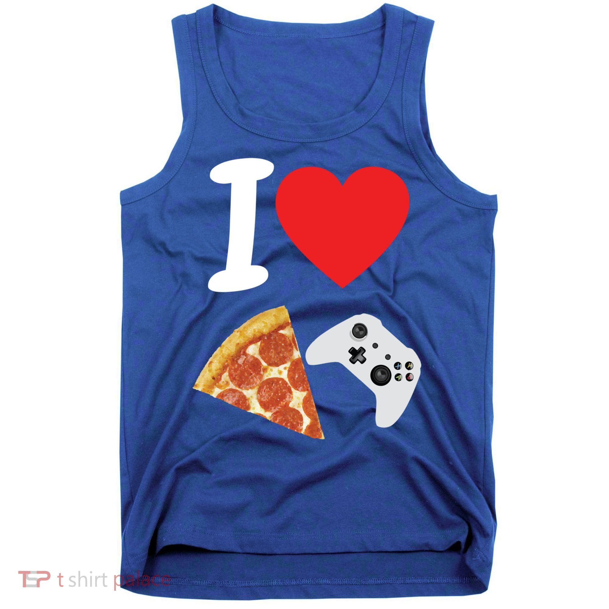 Video Games Gamer Love Pizza Cheese Boys Slice Controller Cute Gift Tank Top