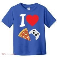 Video Games Gamer Love Pizza Cheese Boys Slice Controller Cute Gift Toddler T-Shirt thumb 0