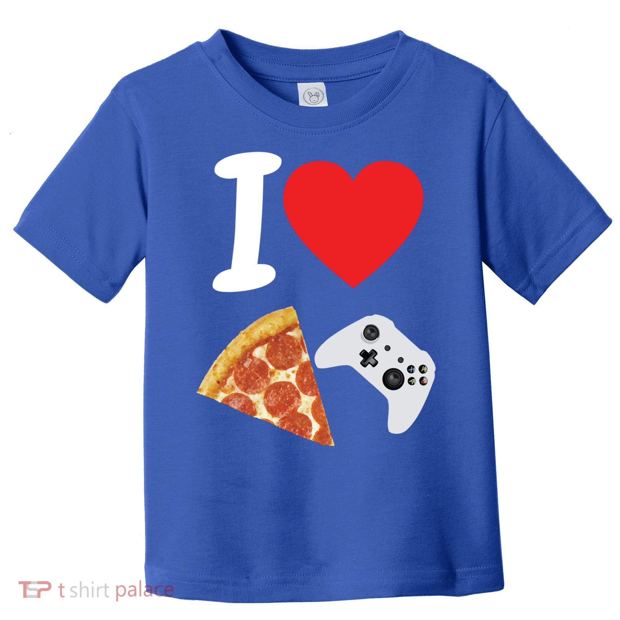 Video Games Gamer Love Pizza Cheese Boys Slice Controller Cute Gift Toddler T-Shirt