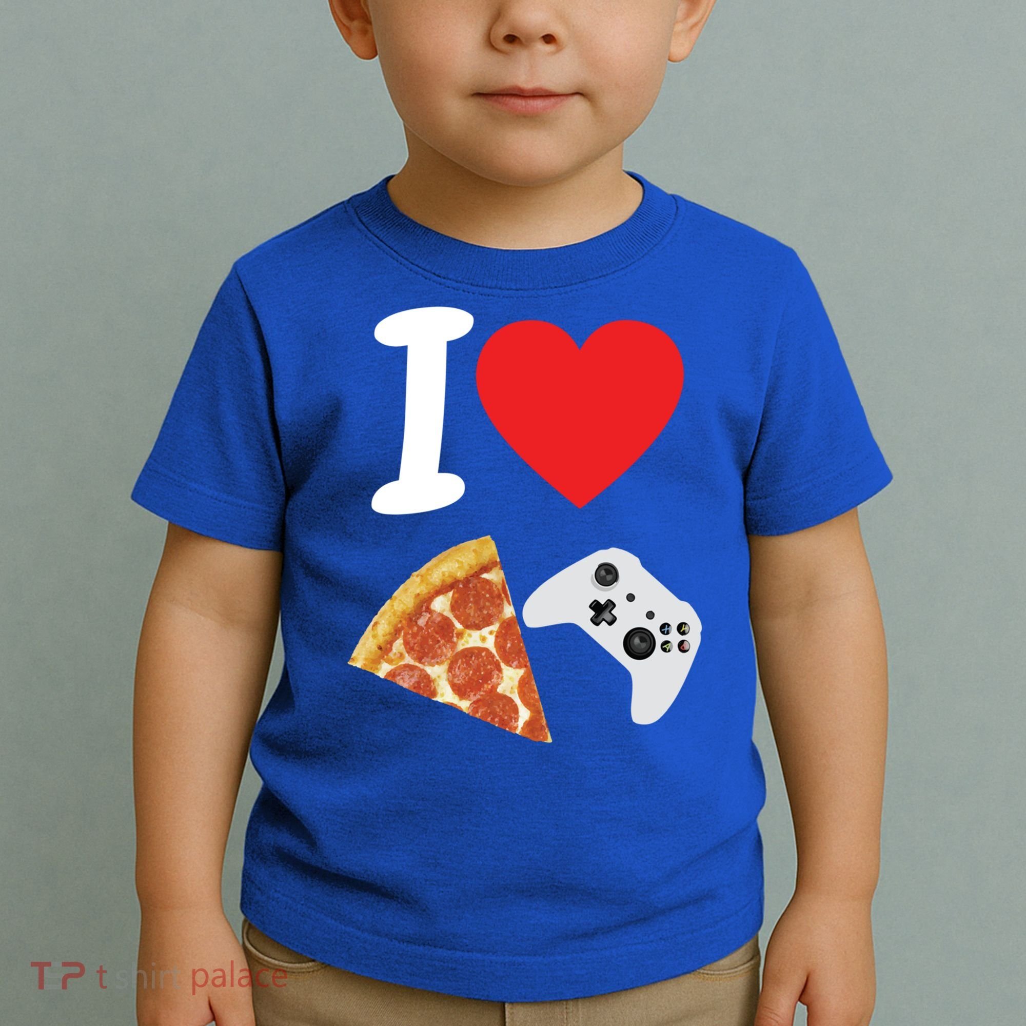 Video Games Gamer Love Pizza Cheese Boys Slice Controller Cute Gift Toddler T-Shirt