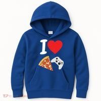 Video Games Gamer Love Pizza Cheese Boys Slice Controller Cute Gift Kids Hoodie thumb 0