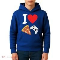 Video Games Gamer Love Pizza Cheese Boys Slice Controller Cute Gift Kids Hoodie thumb 4