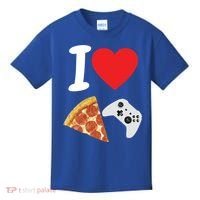 Video Games Gamer Love Pizza Cheese Boys Slice Controller Cute Gift Kids T-Shirt thumb 0