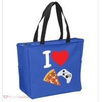 Video Games Gamer Love Pizza Cheese Boys Slice Controller Cute Gift Tote Bag thumb 2