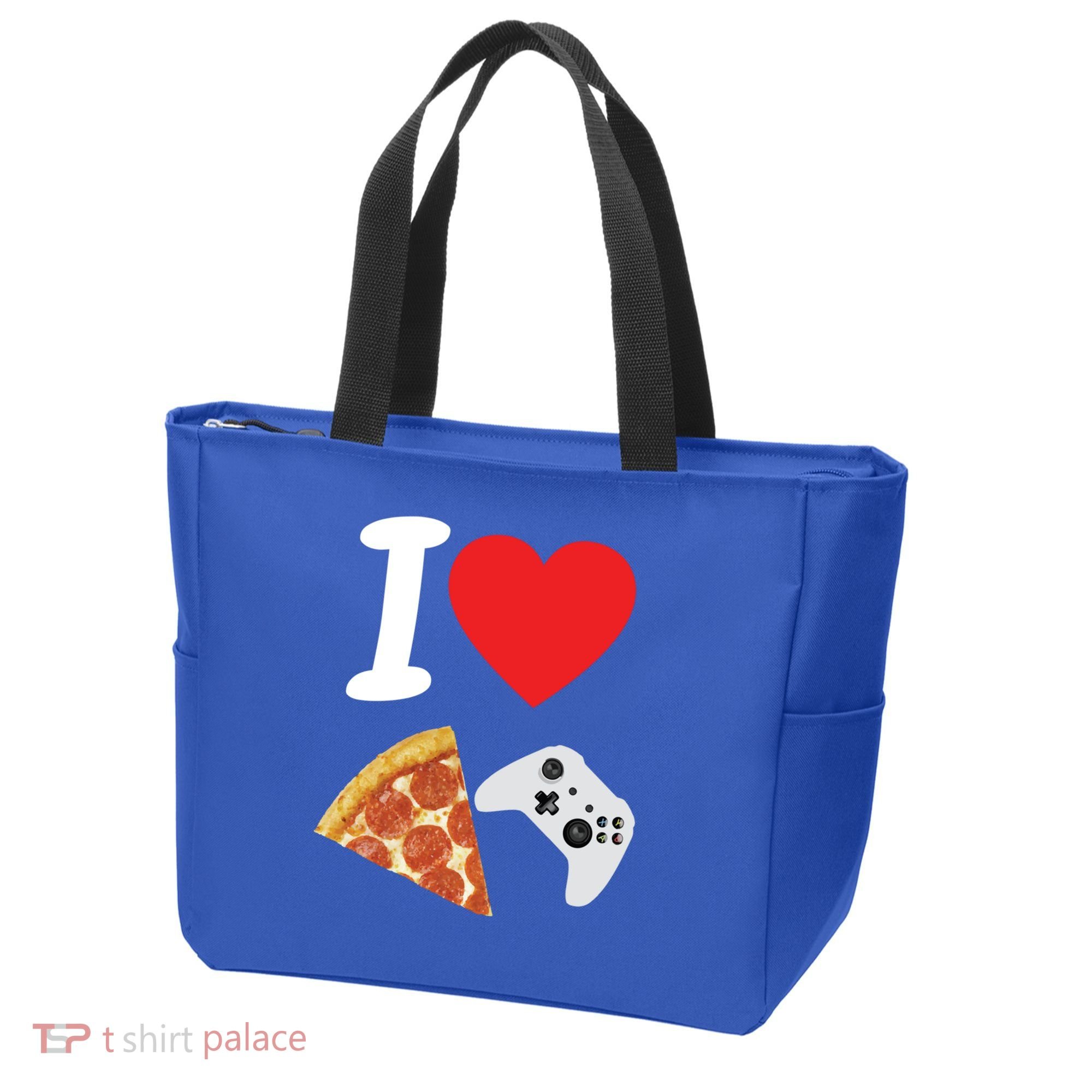 Video Games Gamer Love Pizza Cheese Boys Slice Controller Cute Gift Tote Bag