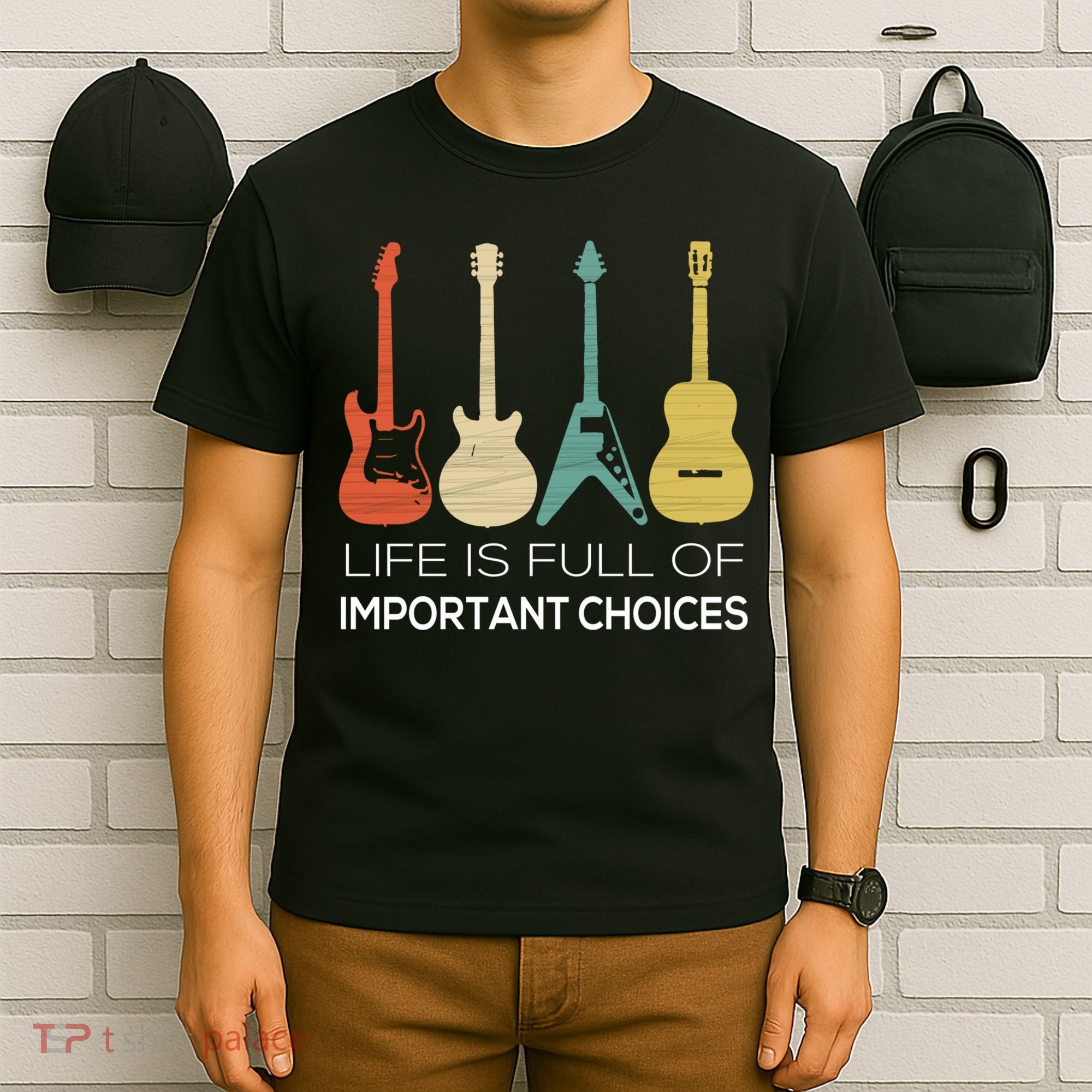 Vintage Guitar Gift Electric And Acoustic T-Shirt