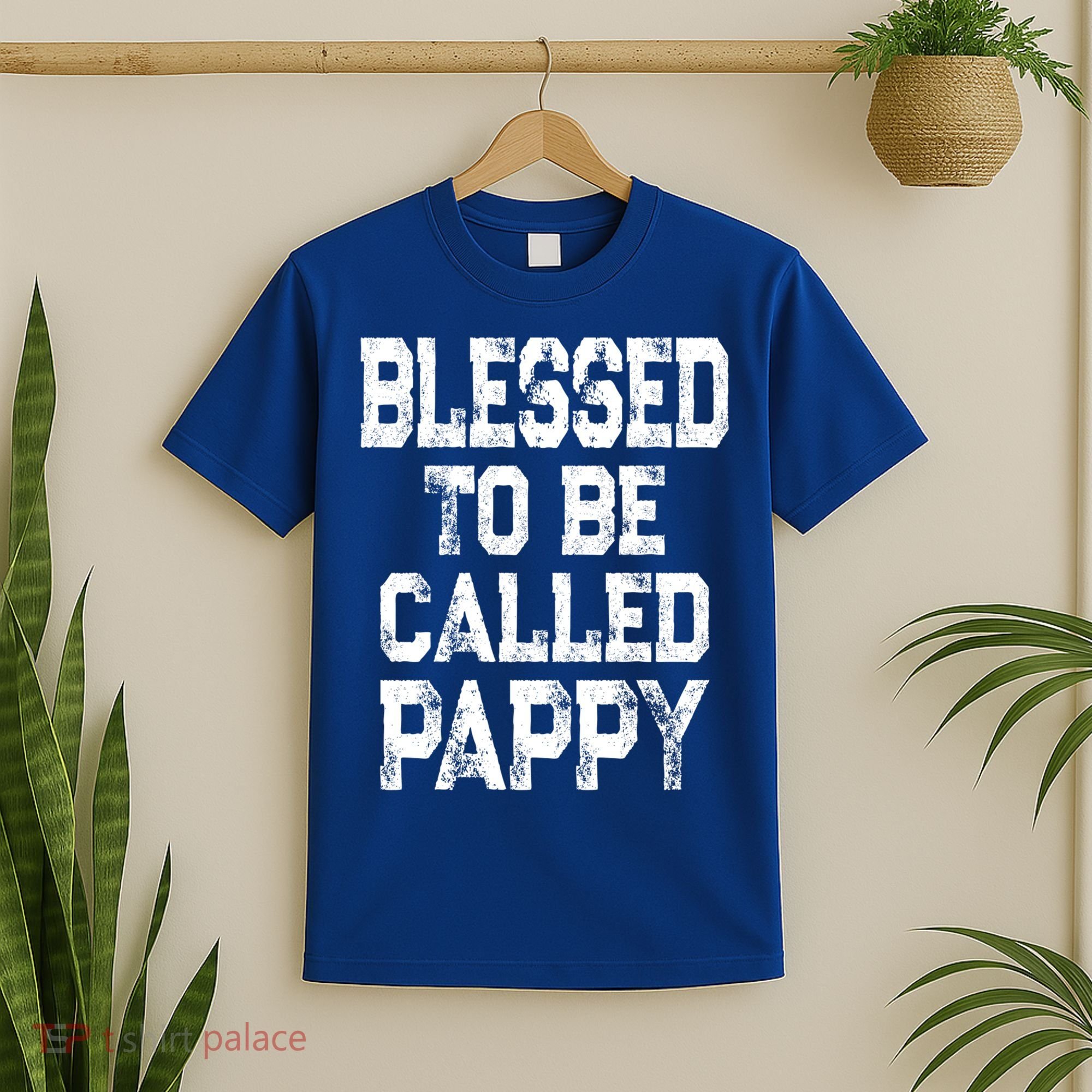 Vintage Grandpa Gift Grey Blessed To Be Called Pappy Cool Gift T-Shirt