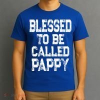 Vintage Grandpa Gift Grey Blessed To Be Called Pappy Cool Gift T-Shirt thumb 3