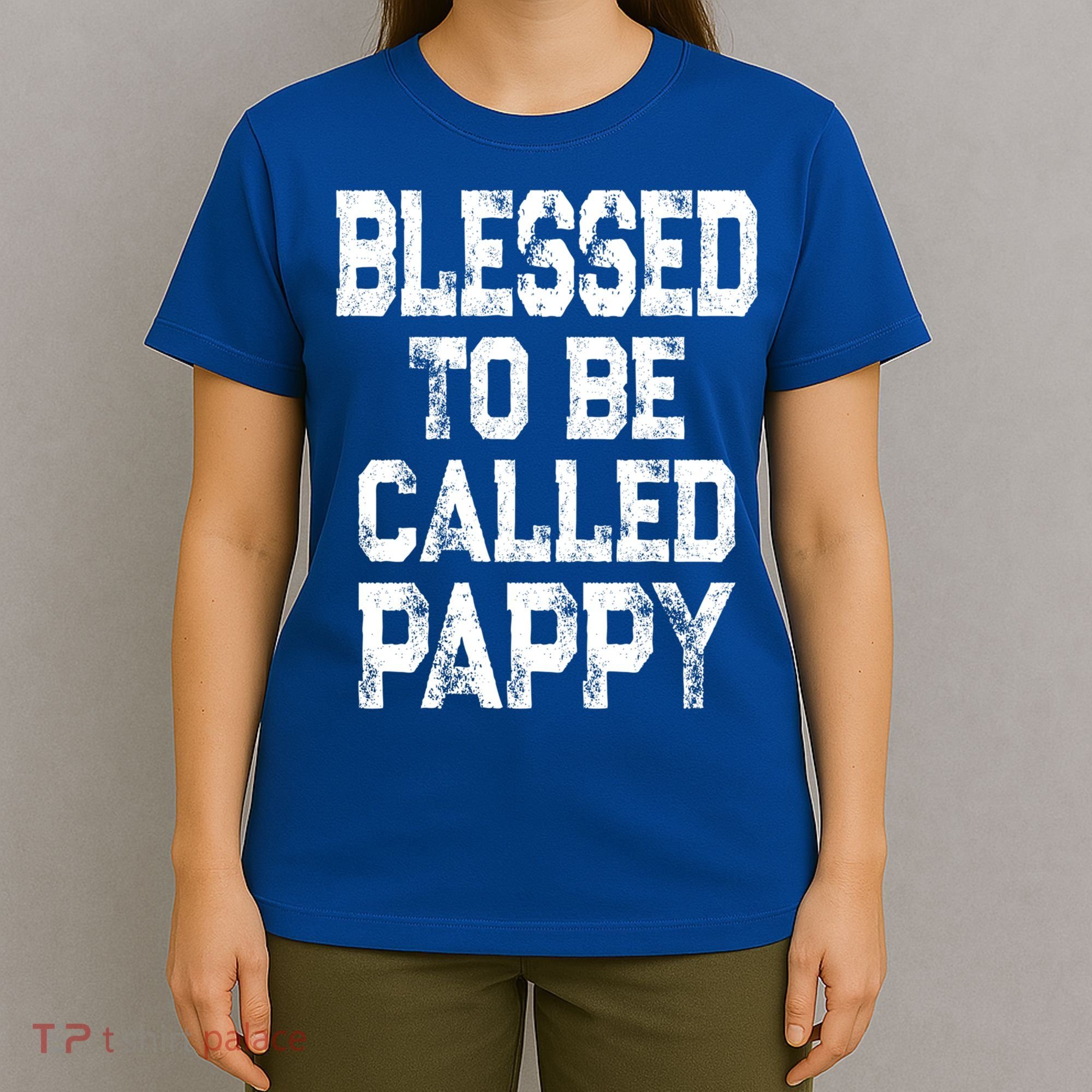 Vintage Grandpa Gift Grey Blessed To Be Called Pappy Cool Gift T-Shirt