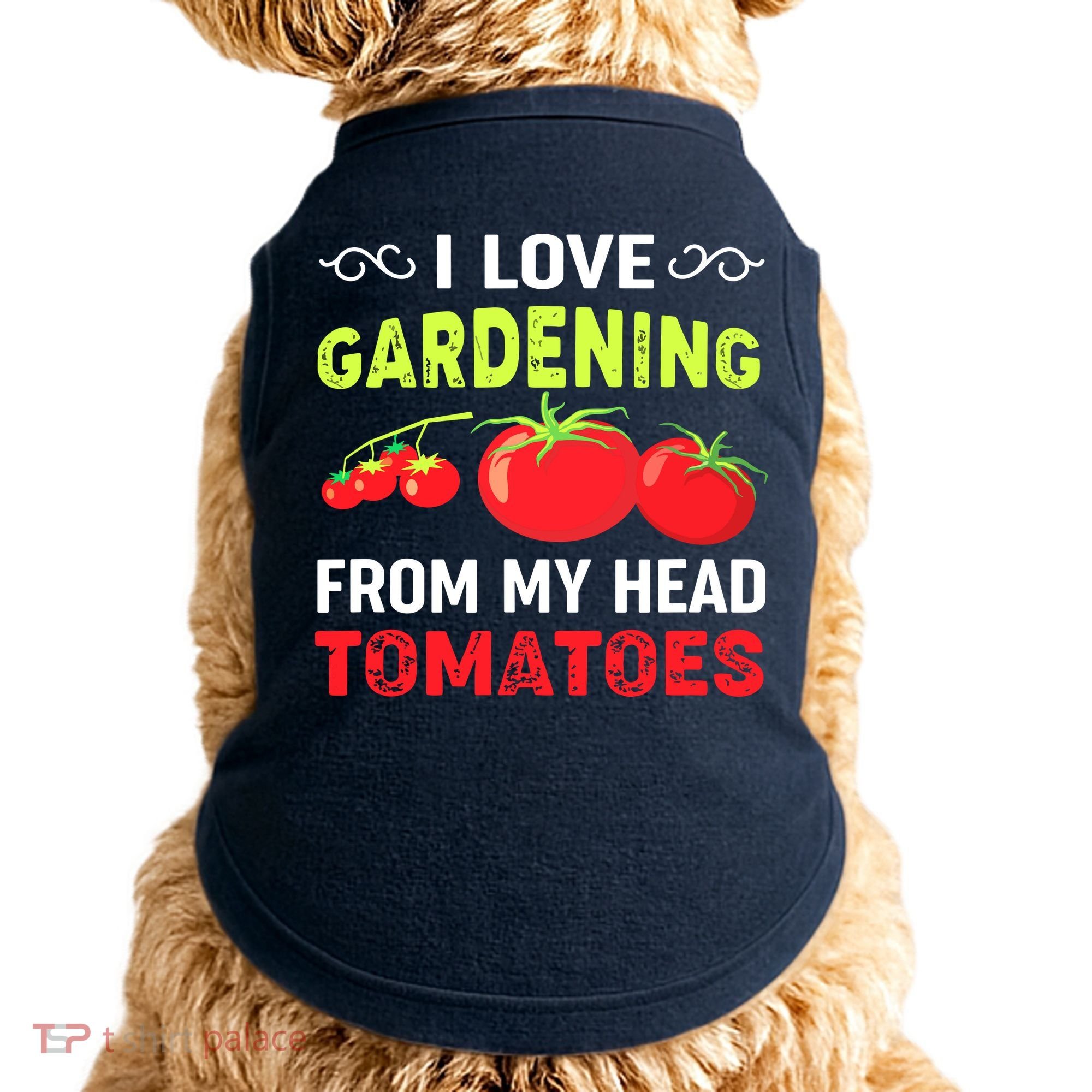 Vegetable Gardener, Gardening, Funny Pun: Head Tomatoes Doggie Tank