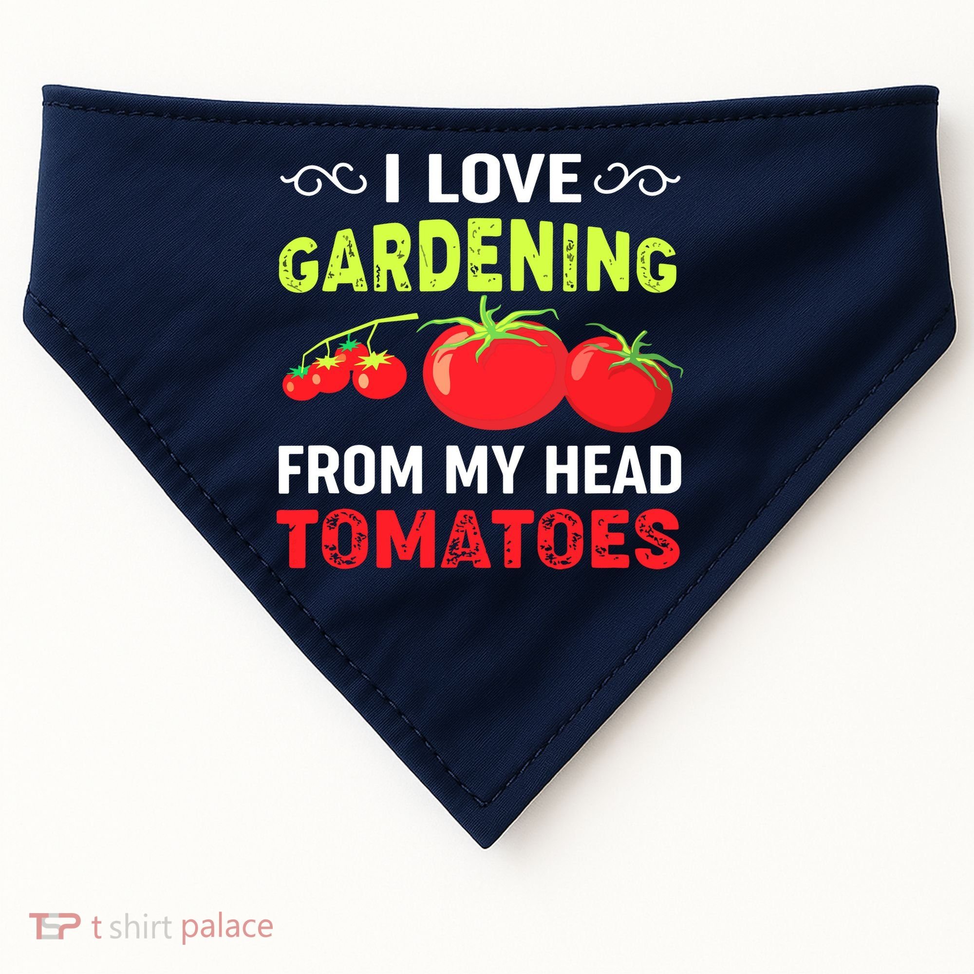 Vegetable Gardener, Gardening, Funny Pun: Head Tomatoes USA-Made Doggie Bandana