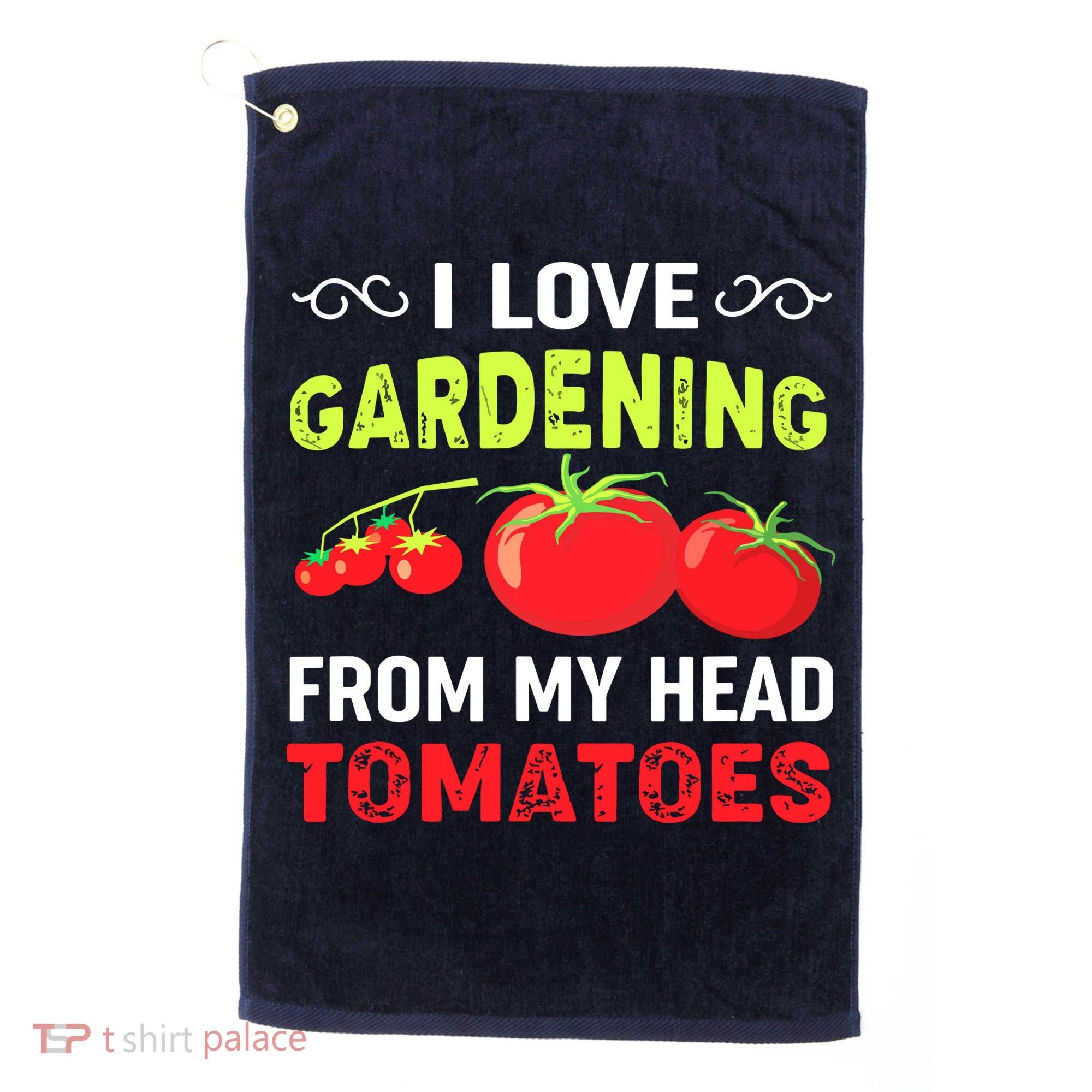 Vegetable Gardener, Gardening, Funny Pun: Head Tomatoes Golf Towel