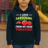 Vegetable Gardener, Gardening, Funny Pun: Head Tomatoes Kids Hoodie thumb 3