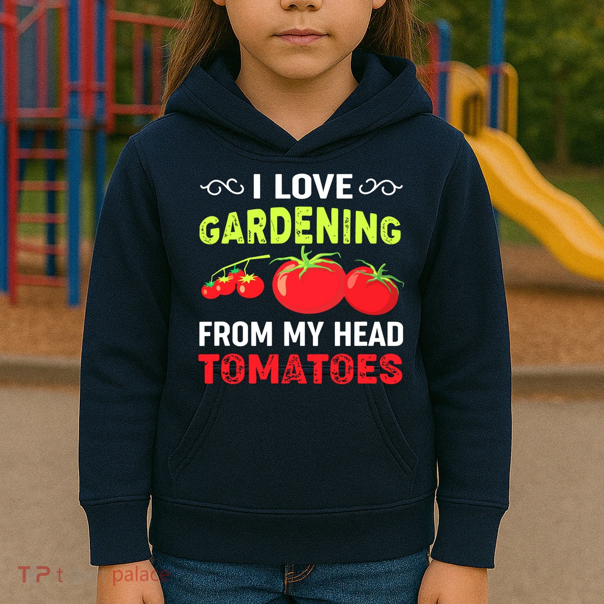 Vegetable Gardener, Gardening, Funny Pun: Head Tomatoes Kids Hoodie