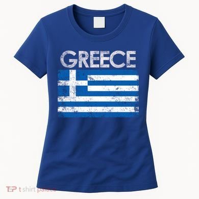 Vintage Greece Greek Flag Pride Gift Women's T-Shirt