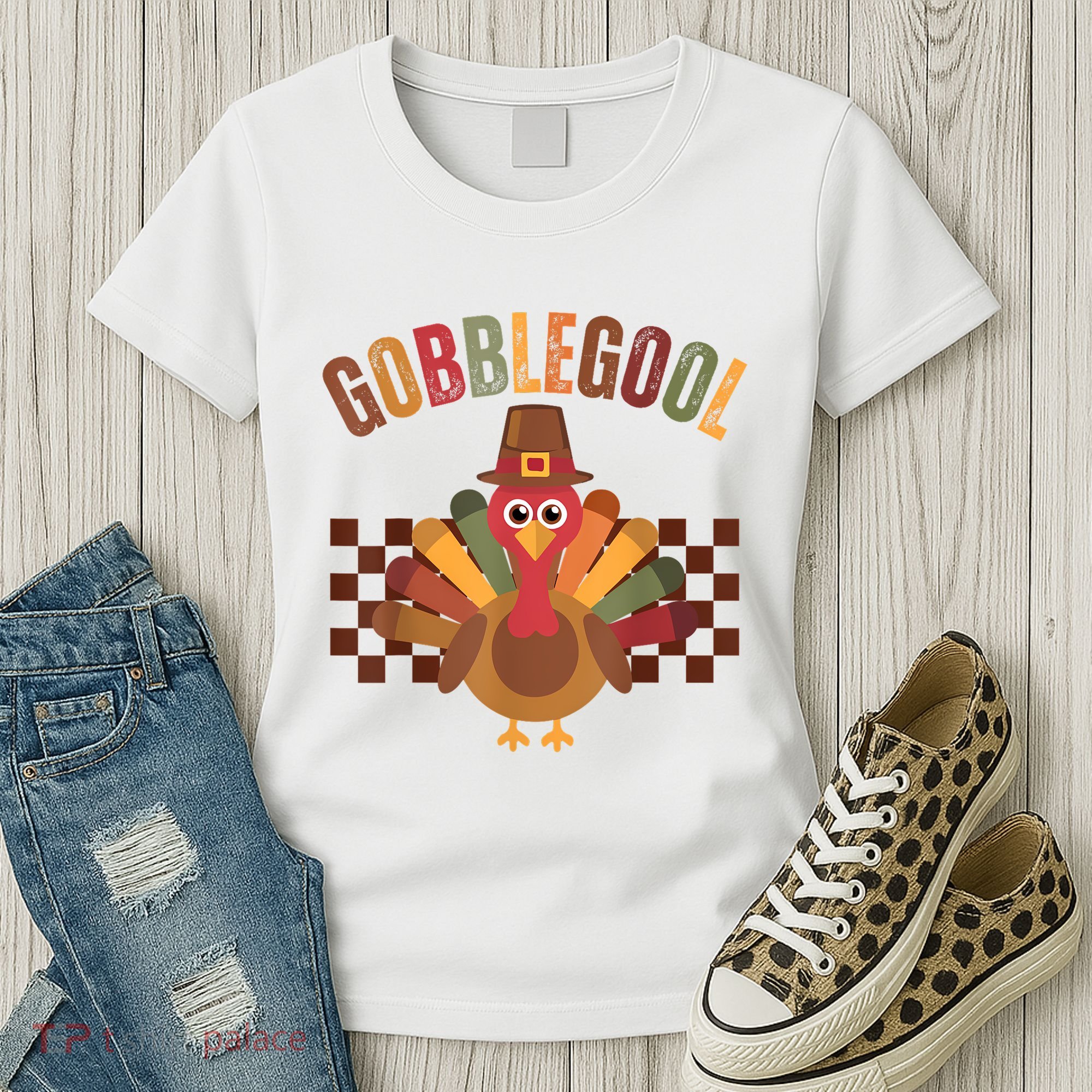 Vintage Gobble Gool Turkey Funny Thanksgiving Gobblegool Women's T-Shirt