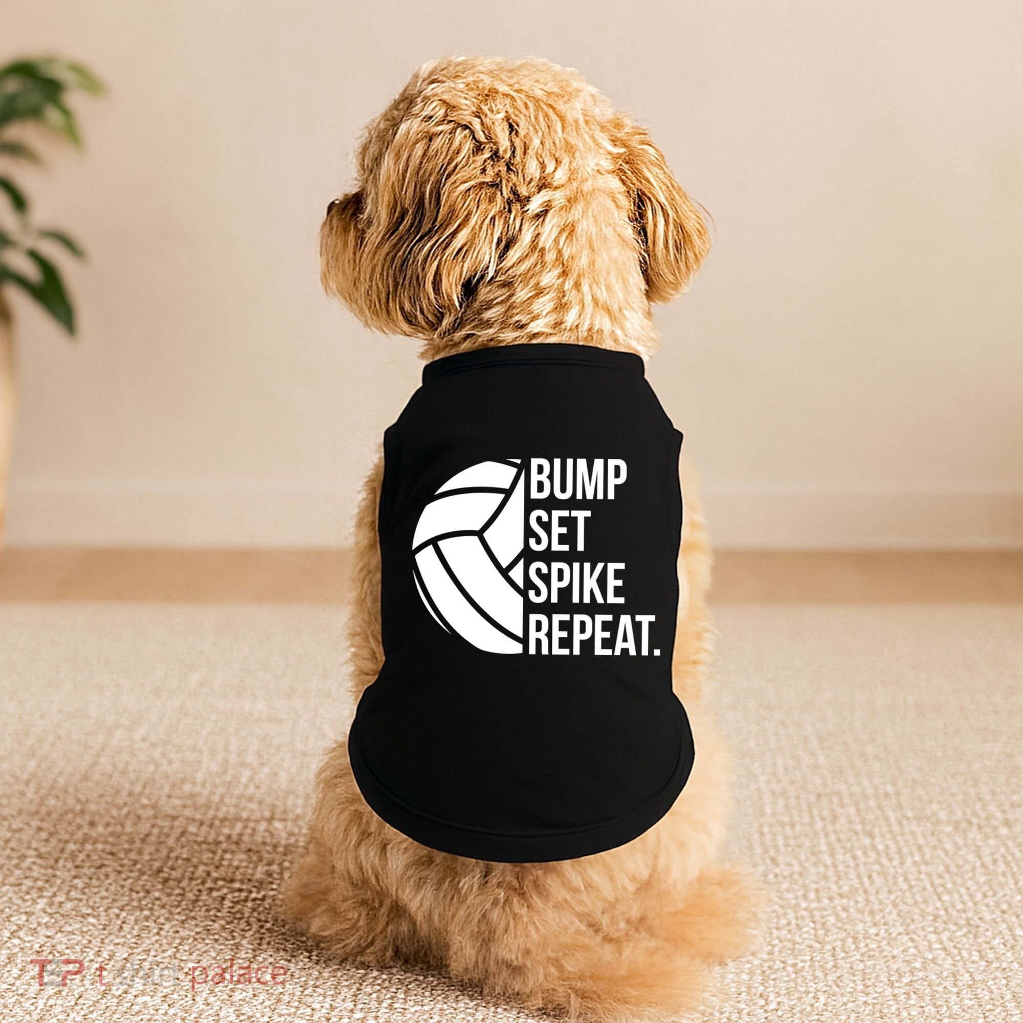Volleyball Great Gift Hooded Funny Gift Bump Set Spike Repeat Doggie Tank