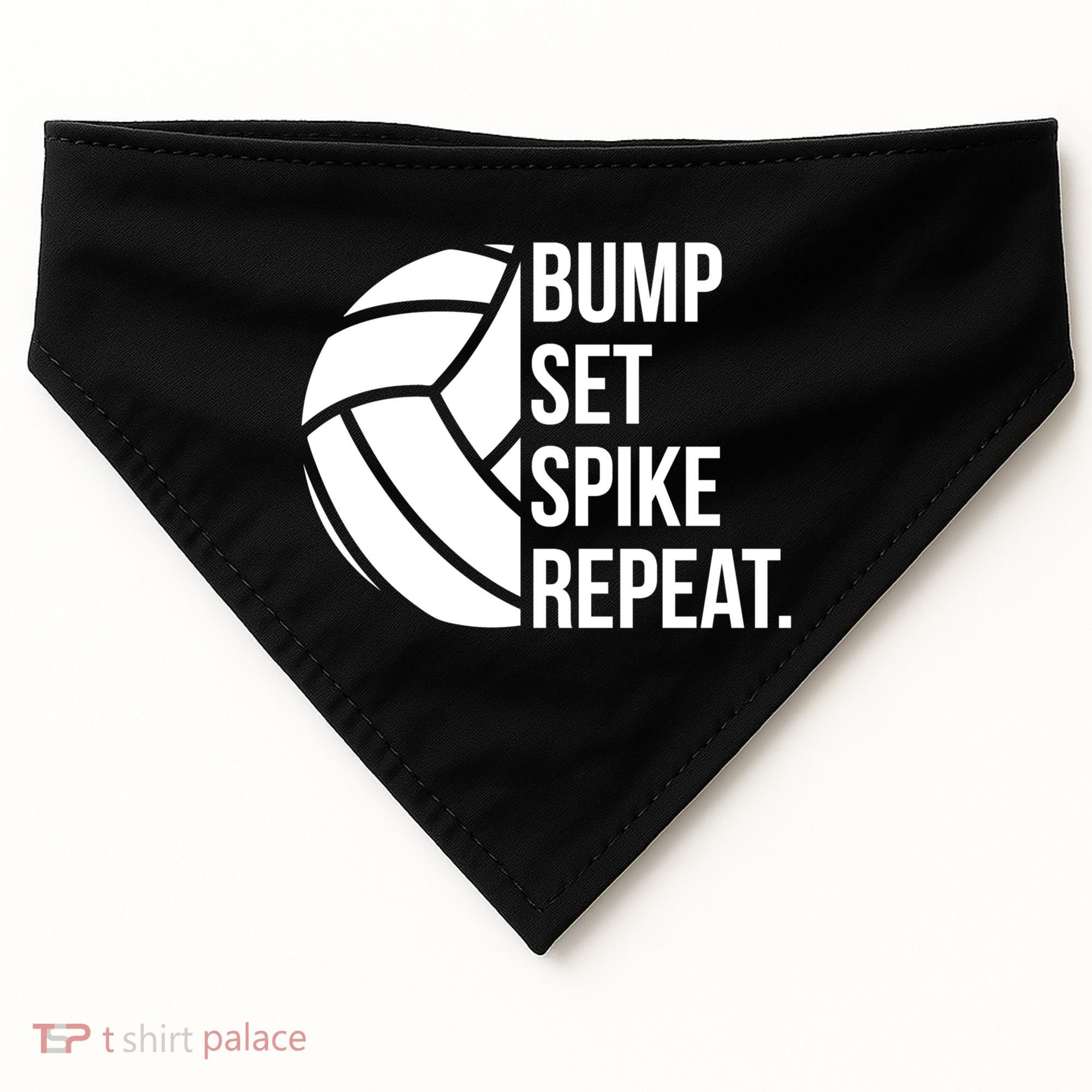 Volleyball Great Gift Hooded Funny Gift Bump Set Spike Repeat USA-Made Doggie Bandana