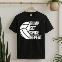 Volleyball Great Gift Hooded Funny Gift Bump Set Spike Repeat T-Shirt thumb 2