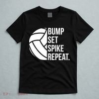 Volleyball Great Gift Hooded Funny Gift Bump Set Spike Repeat T-Shirt thumb 5