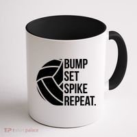 Volleyball Great Gift Hooded Funny Gift Bump Set Spike Repeat Coffee Mug thumb 1