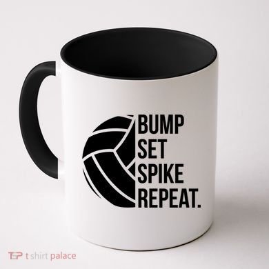 Volleyball Great Gift Hooded Funny Gift Bump Set Spike Repeat Coffee Mug