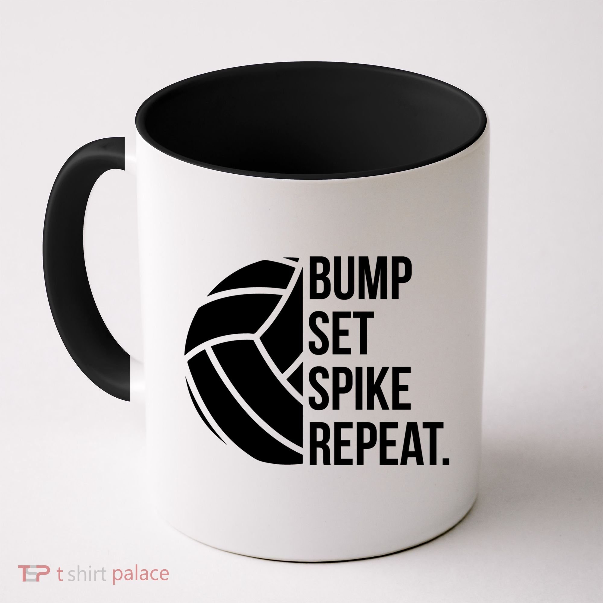 Volleyball Great Gift Hooded Funny Gift Bump Set Spike Repeat Coffee Mug