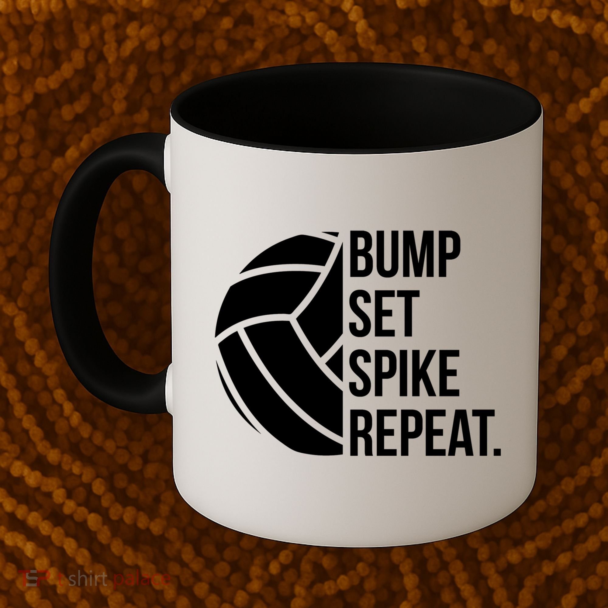 Volleyball Great Gift Hooded Funny Gift Bump Set Spike Repeat Coffee Mug