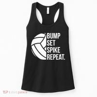 Volleyball Great Gift Hooded Funny Gift Bump Set Spike Repeat Women's Tank Top thumb 0
