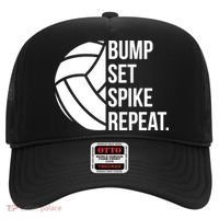 Volleyball Great Gift Hooded Funny Gift Bump Set Spike Repeat Hat thumb 0