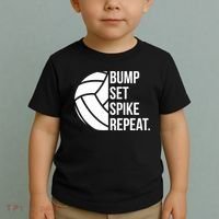 Volleyball Great Gift Hooded Funny Gift Bump Set Spike Repeat Toddler T-Shirt thumb 2