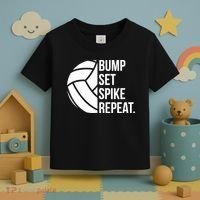 Volleyball Great Gift Hooded Funny Gift Bump Set Spike Repeat Toddler T-Shirt thumb 3