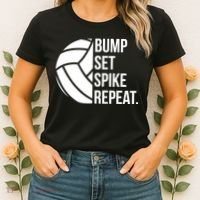 Volleyball Great Gift Hooded Funny Gift Bump Set Spike Repeat Women's T-Shirt thumb 2